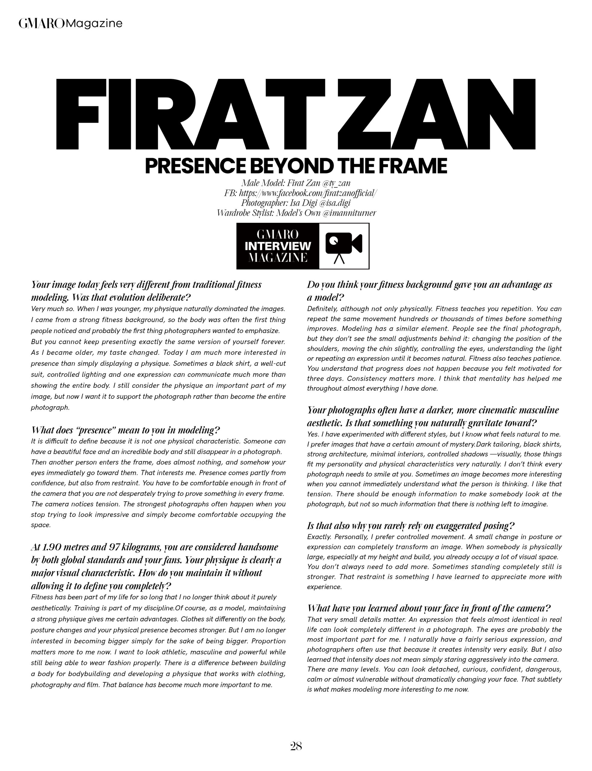 Firat Zan GMARO Presence Beyond the Frame interview page