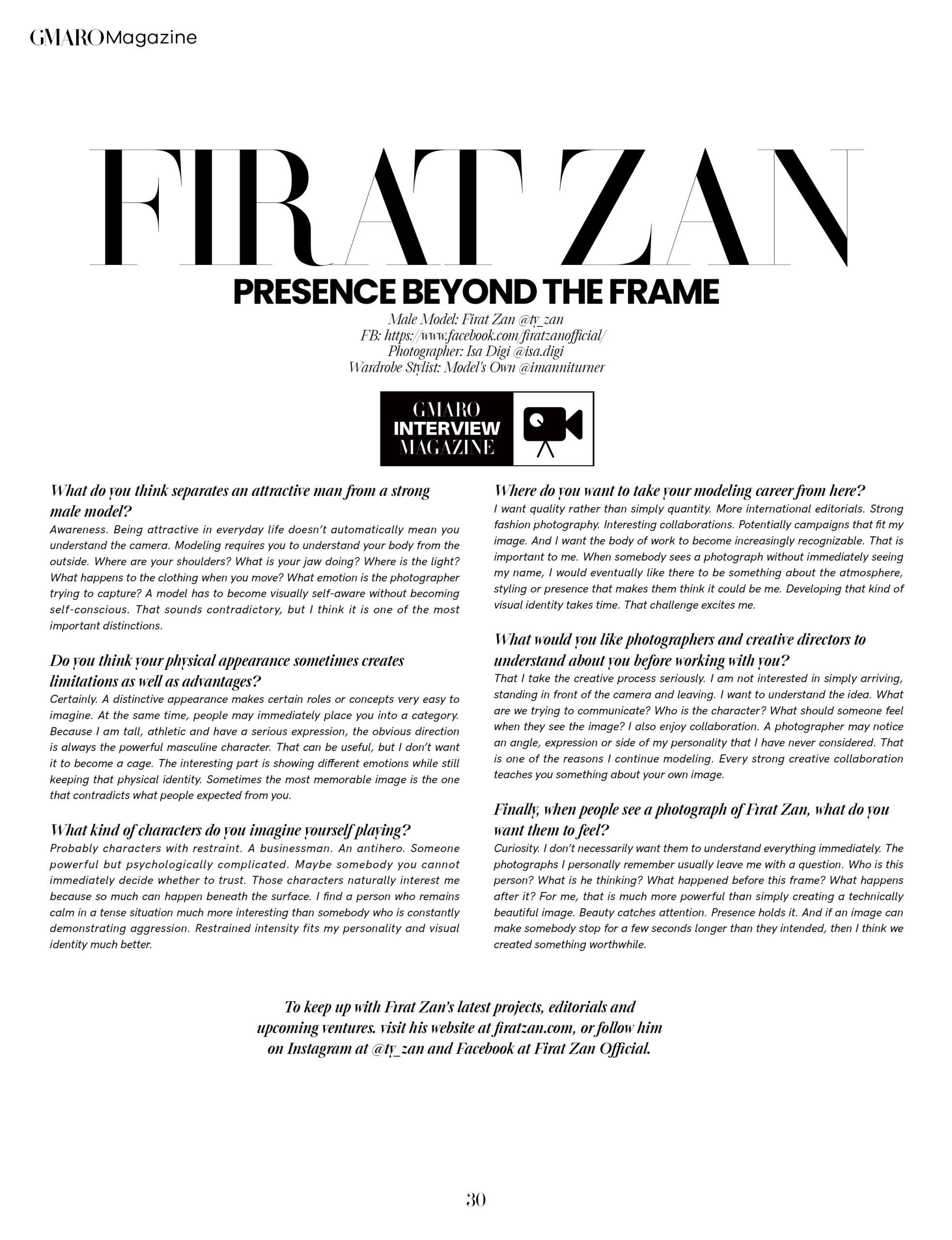 Firat Zan GMARO interview selected page 2026
