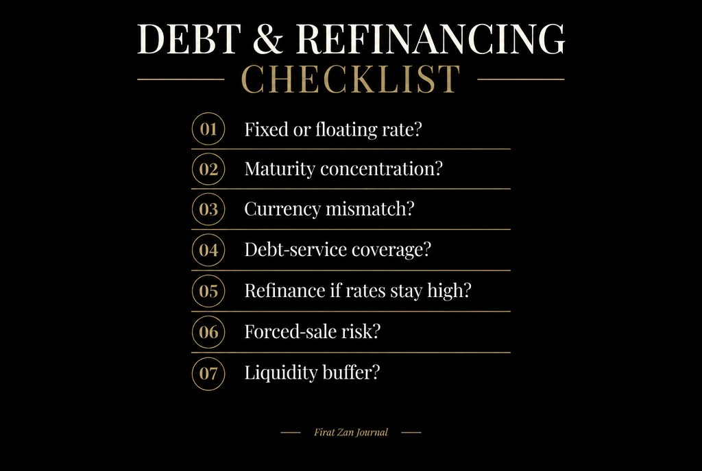 Debt and refinancing checklist